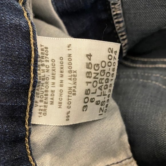 Lee 6 Long Jeans Relaxed Straight Leg At the Waist Dark Wash Denim Inseam 32 - Picture 9 of 10